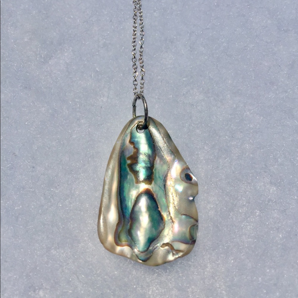Beachy/Boho Abalone on a Sterling Silver chain.